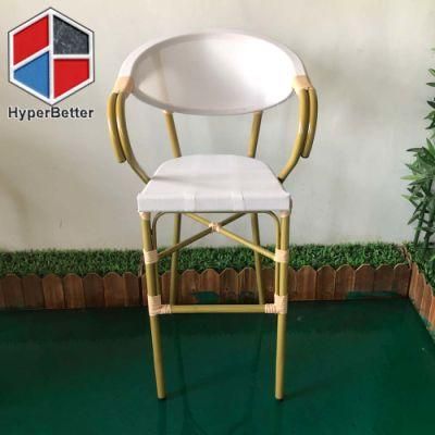 Aluminum Frame White Fabric Bar Stools