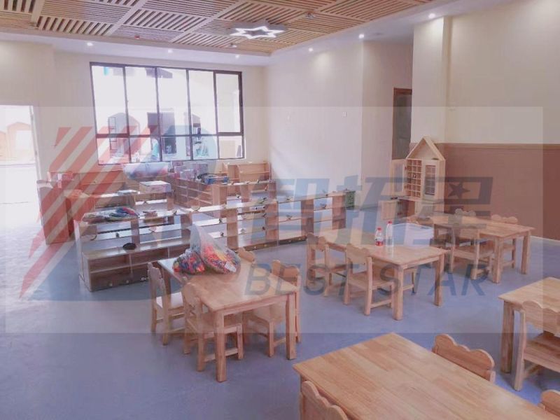 Modern Kindergarten Classroom Student Table, Preschool Children Rectangle Wooden Study Desk, Children School Furniture Kids Study Desk and Table