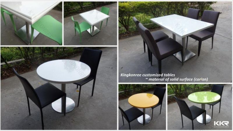 Round Solid Surface Restaurant Dining Table Set