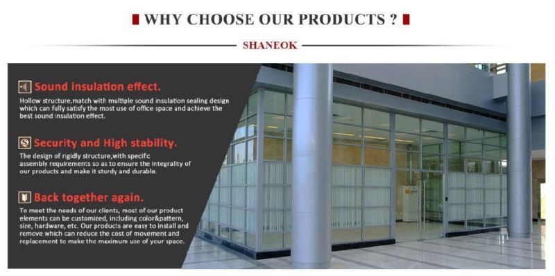 Aluminum Frame and Shutter Glass Partition Wall