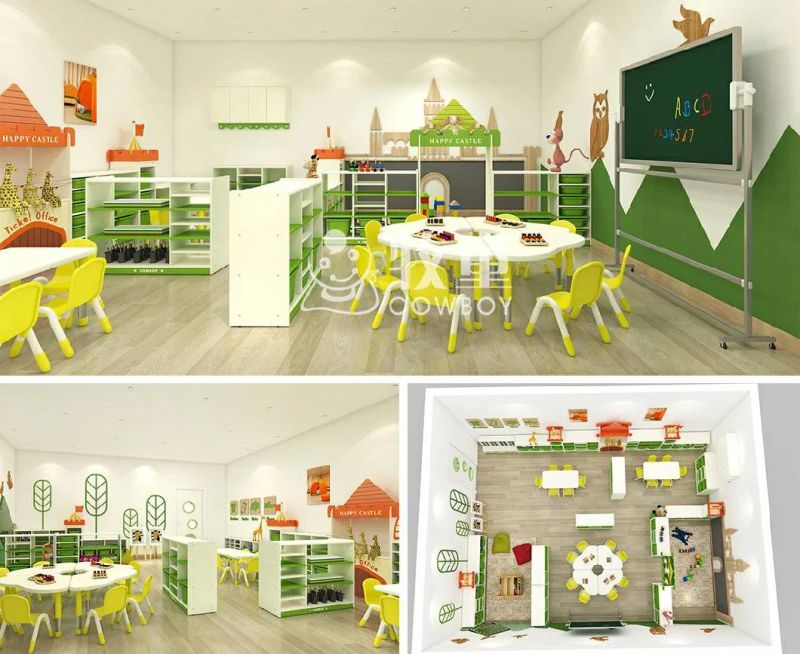 New Design High Quality Kids Creche Pre School Classroom Wooden Furniture Set