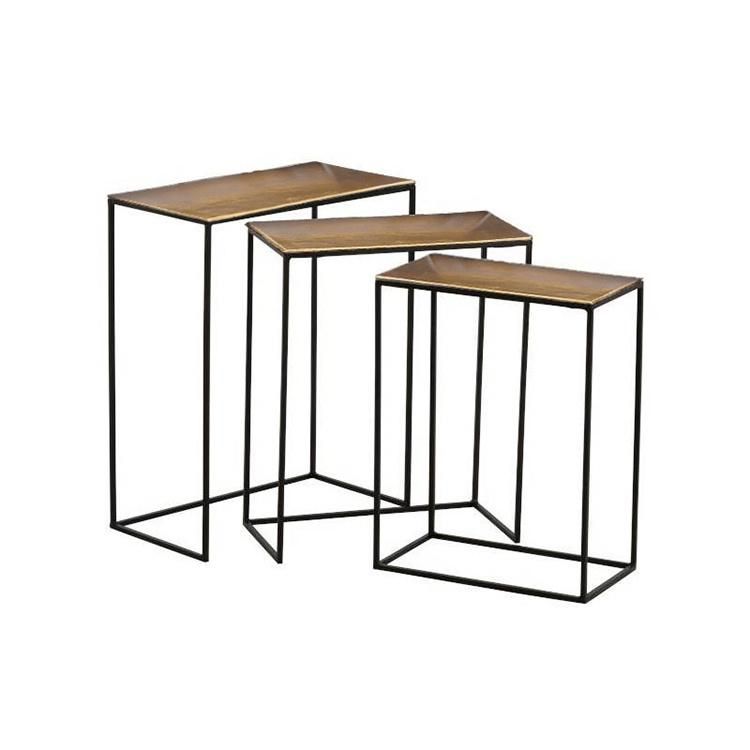 Metal Wood Tea Table Coffee Table Side Table Furniture for Bedroom or Living Room Suit