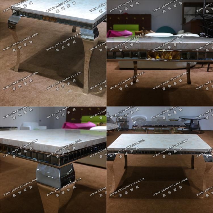 Modern Marble Top Stainless Steel Dining Table Legs with Fashion Designs Yc-St33