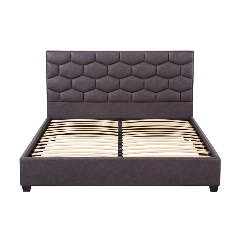 Hot Selling Bedroom Furniture Top Quality Luxurious Modern Design Bedroom Furniture Soft Fabric Wooden Slatted Bed