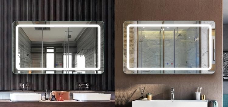 Rectangular Smart Glass Vanity Furniture LED Bathroom Wall Mirror with Lights