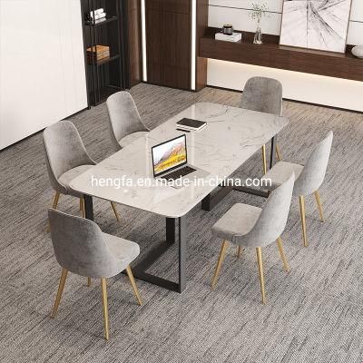 Hotel Cafe Black Metal Legs Home Furniture Manufacturer Marble Dining Table