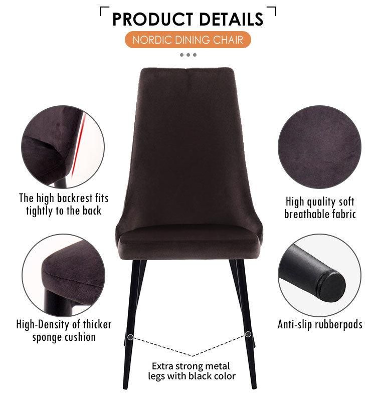 Option Nordic Fabric Dining Chair with Wooden Effect Legs