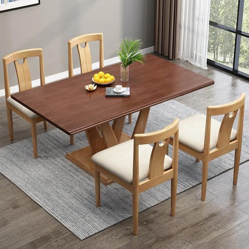 Cheap Wooden Room Furniture New Design Large Modern Wood Dining Table Sets 6 Chairs Design