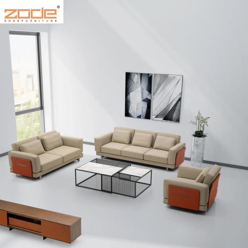 Zode Factory Wholesale Leather Sectional Sofa Modern European Style Living Room Sofa