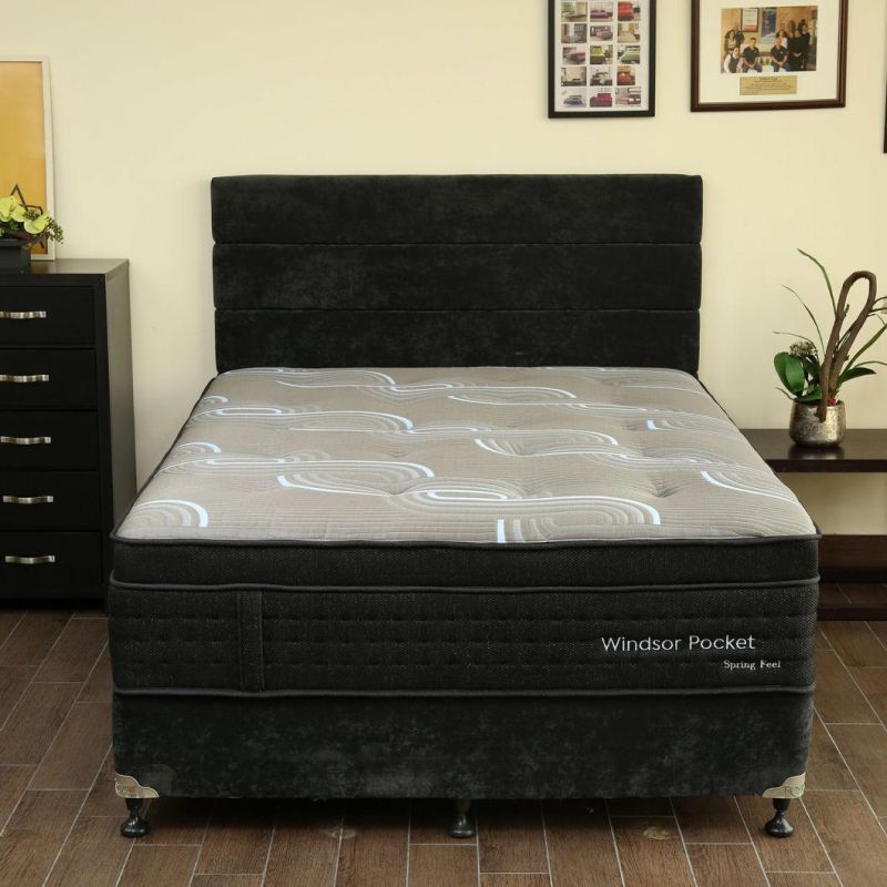 Modern Hotel Mattress Double Pillow Top Pocket Coil Spring Mattress in a Box