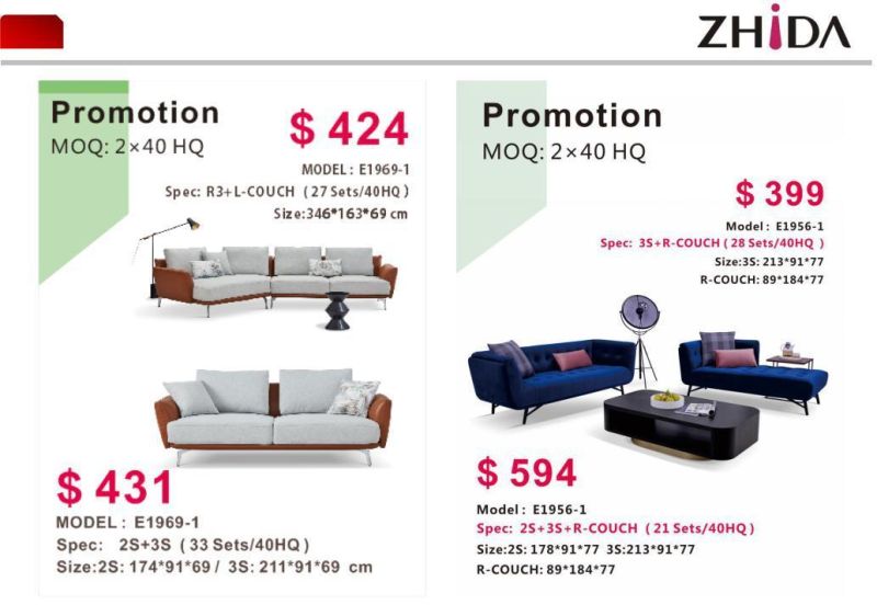 Zhida Foshan Wholesale Contemporary Luxury Home Furniture Hotel Villa Living Room Blue Fabric Velvet Sectional Sofa