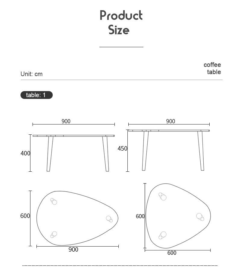 Modern Style Furniture Combination Living Room Furniture MDF Iron Legs Coffee Table