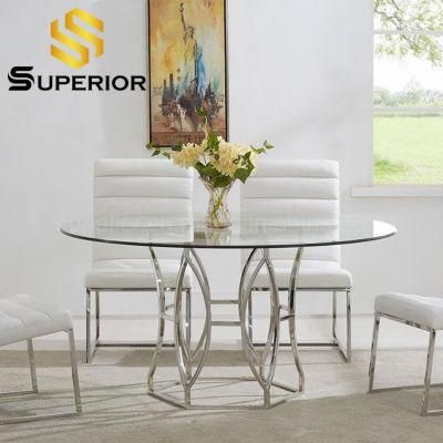 American Modern Low Price Metal Stand Dining Table Set for Home