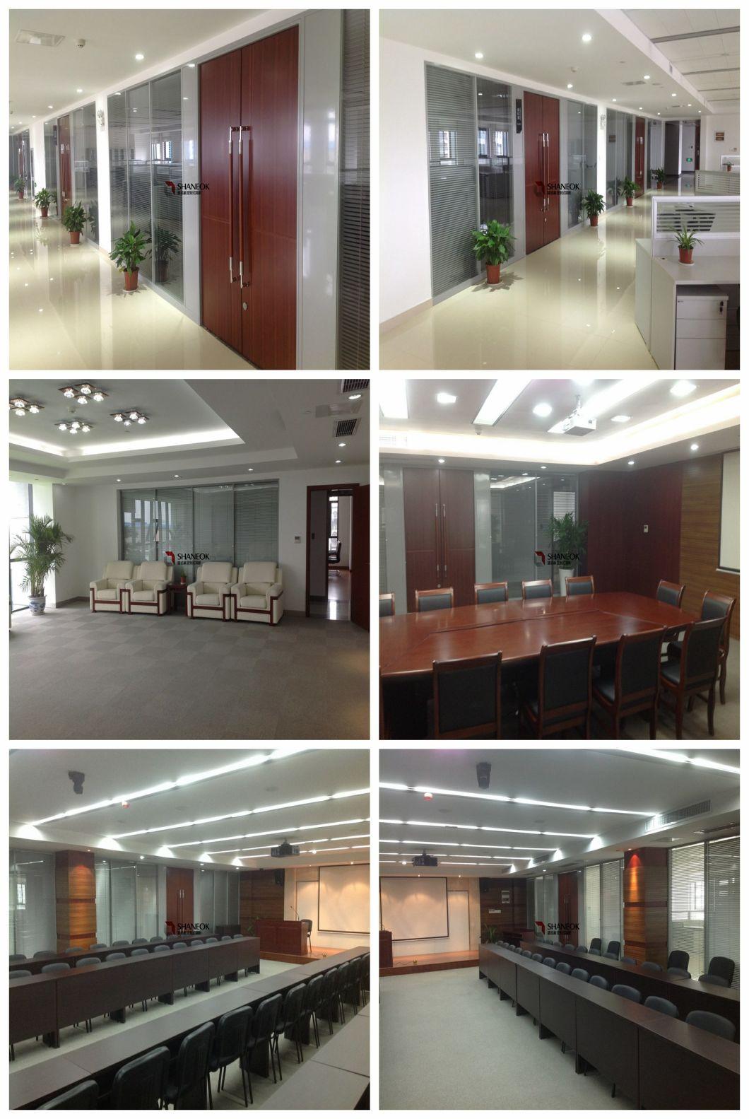 Office Glass Wall Double Glass Partitions with Aluminum Blinds