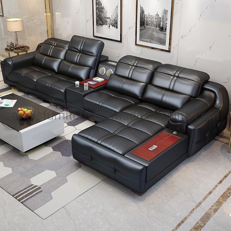 (MN-SF103) Modern Unique Design Furniture L-Shaped Living Room Leather Sofa