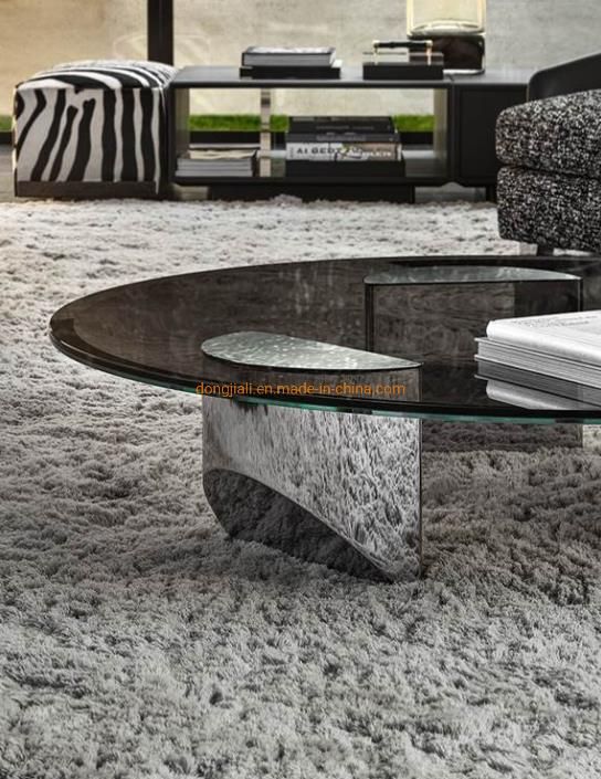 Modern Glass Living Room Coffee Table Round