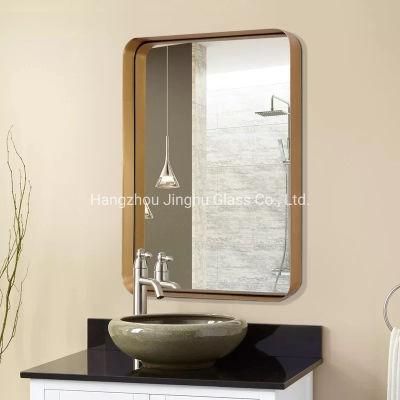 Wall Mounted Decoration Metal Frame Bathroom Mirror Vanity Top Bath Mirror