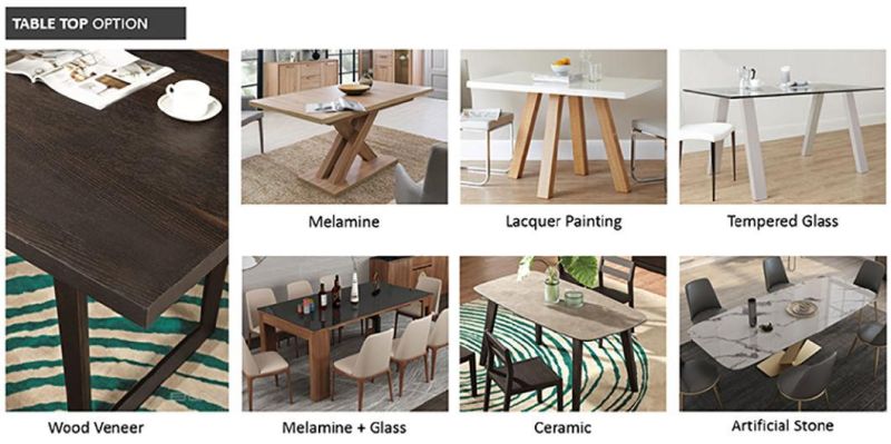 Nova New Product Modern Home Furniture Melamine Acrylic Base Dining Table