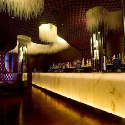 New Design High End Artificial Stone Bar Furniture LED Light Bar Counter