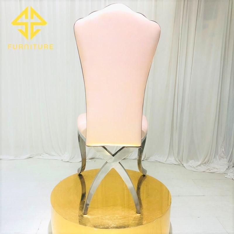 Factory Luxury X Leg Stainless Steel Dining Chair Hotel Furniture Wedding Events Chair