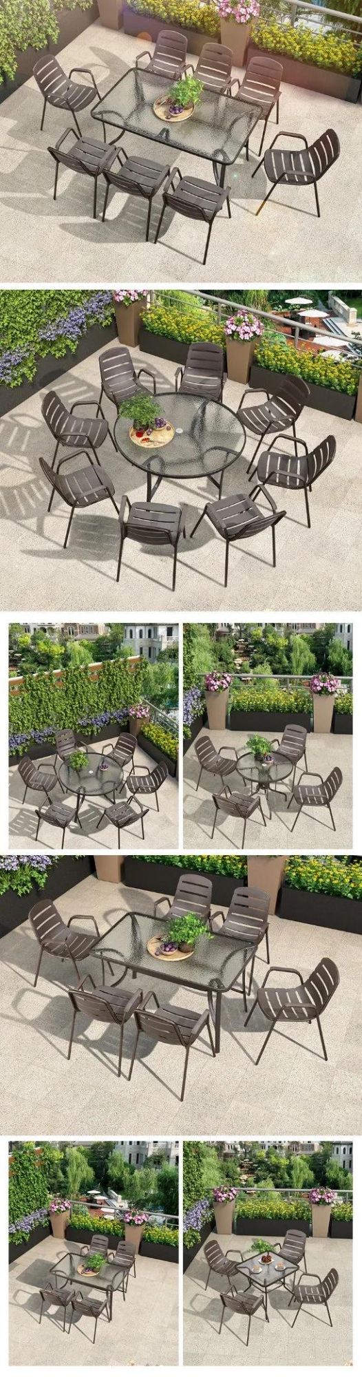 Outdoor Simple Table and Chair Modern Leisure Plastic Chair