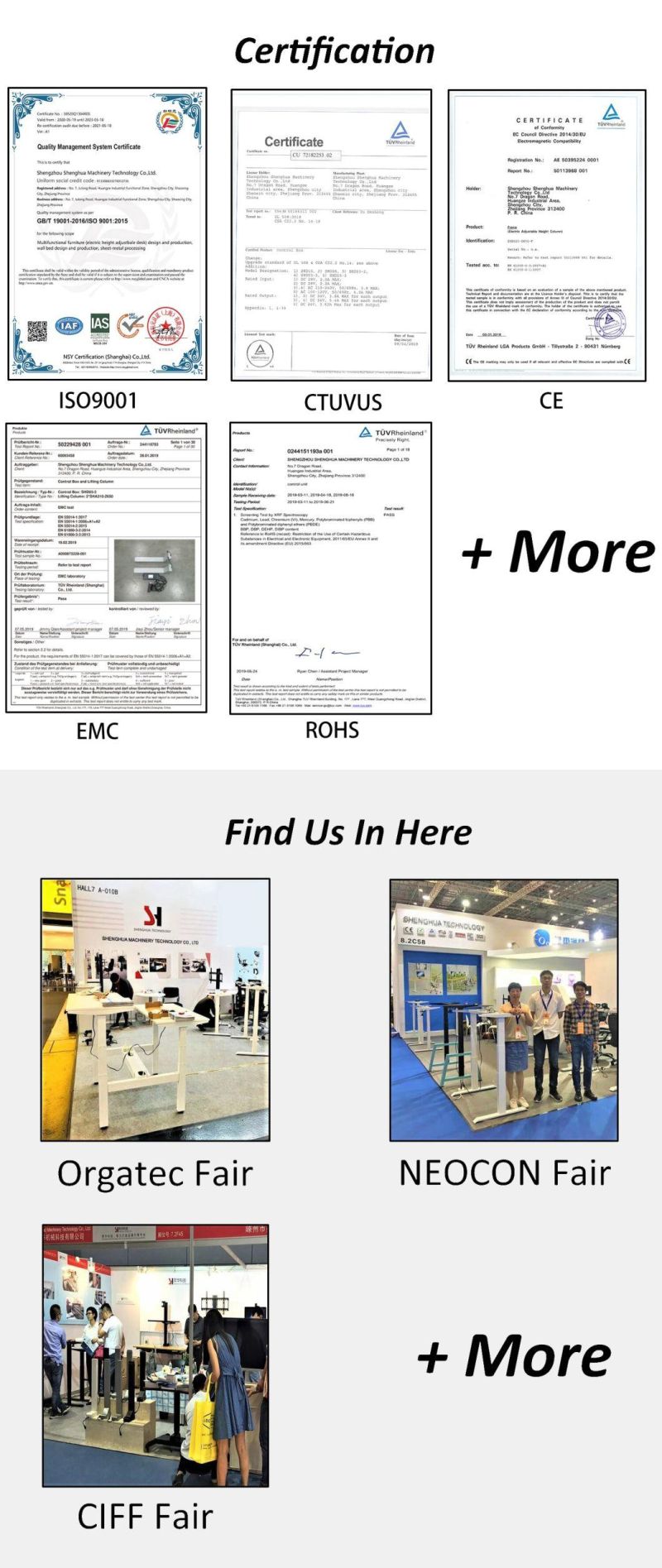 Safety Economic Practical Electric Standing Desk Only for B2b