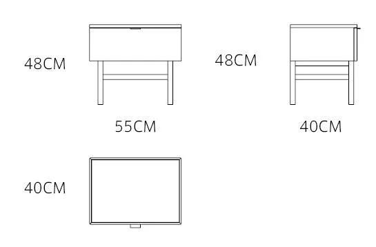 Home Furniture Bedroom Hotel Apartment Guest Room Bed Side Night Stand Modern Villa Solid Wood Nightstand with Drawer