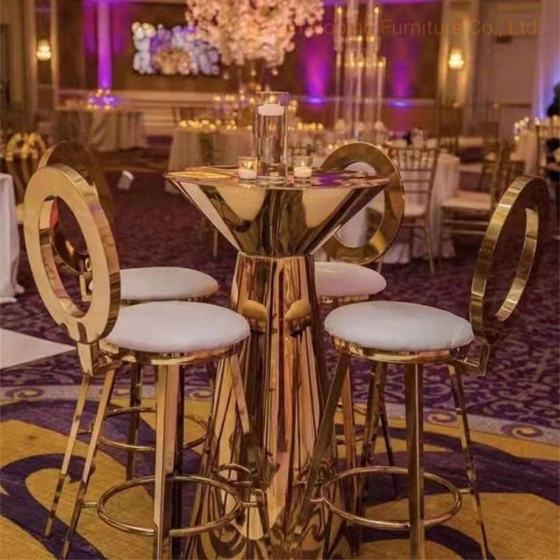 Modern Chinese Hotel Furniture Flower Back Rose Gold Outdoor Dining Banquet Tiffany Chiavari Restaurant Event Metal Stainless Steel Wedding Chair