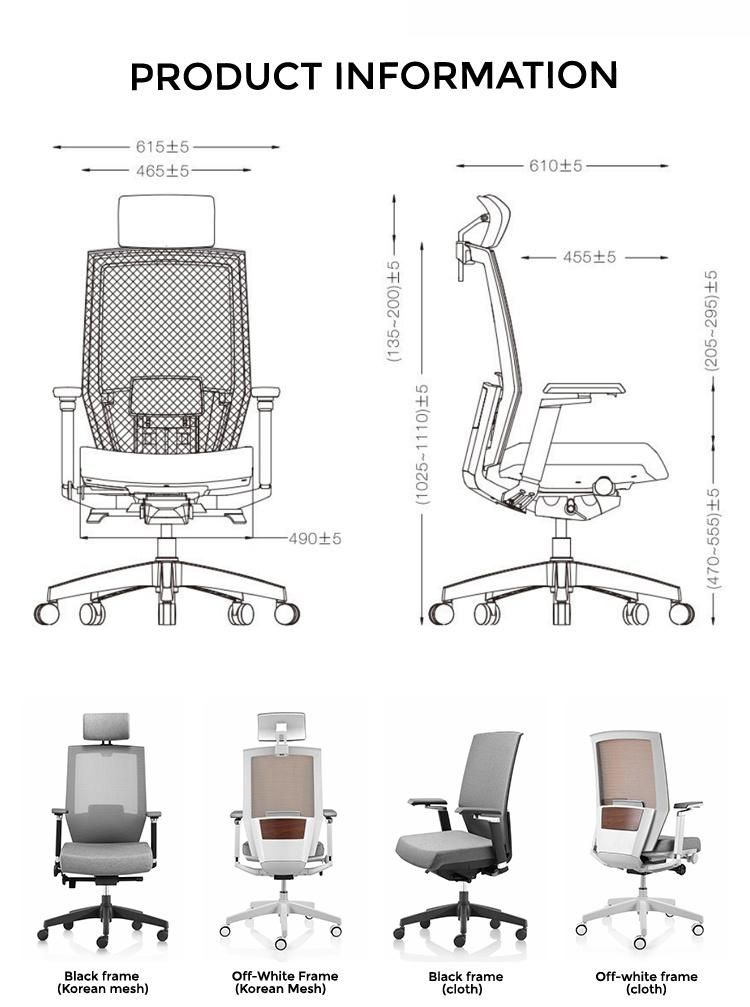 New Design Commercial Modern Wholesale High Back Ergonomic Computer Staff Office Mesh Fabric Chair