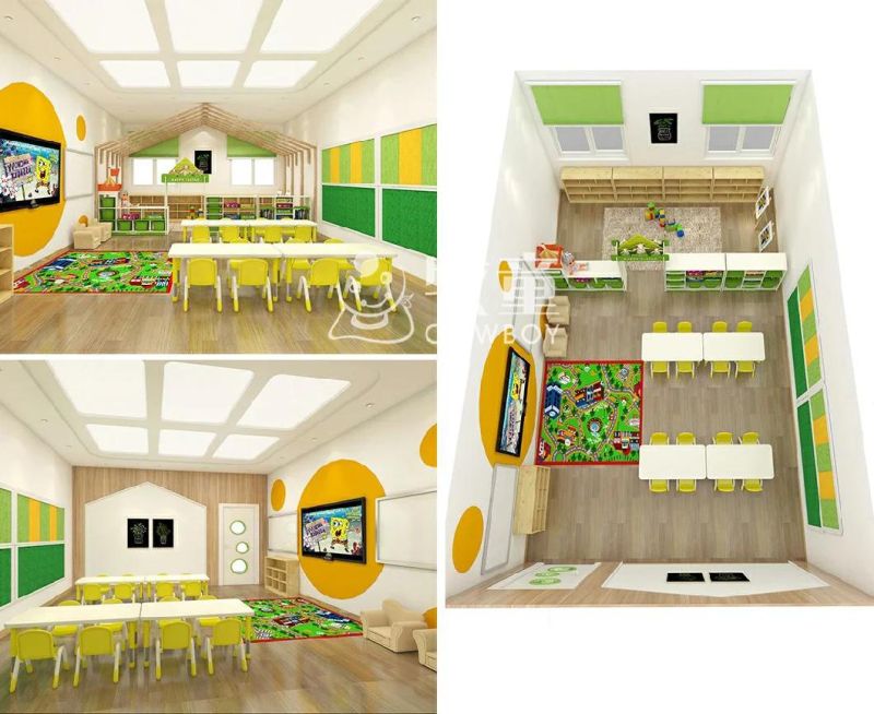 New Design High Quality Kids Creche Pre School Classroom Wooden Furniture Set