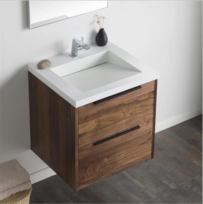 Modern Luxury Wooden Bathroom Vanity with Ceramics Basin