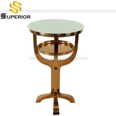 Hotel Furniture Modern Metail Frame Gold Bar Tables