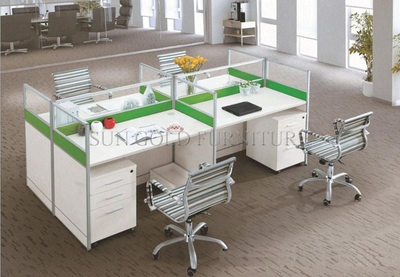 (SZ-WSL306) 4 Person Office Partition White Wholesale Office Workstation Desk