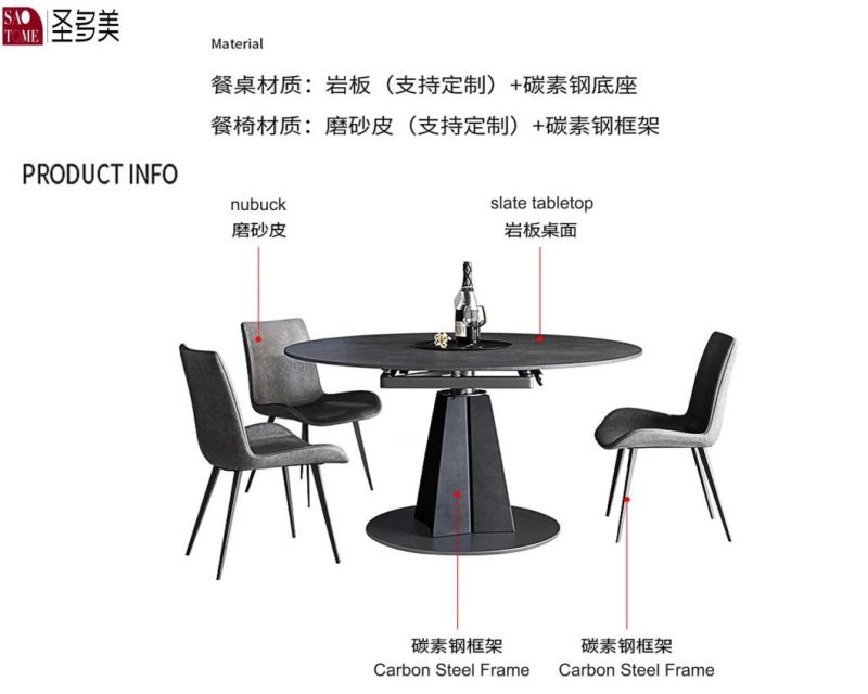 Different Design Extension Dining Table with Black Slate Top