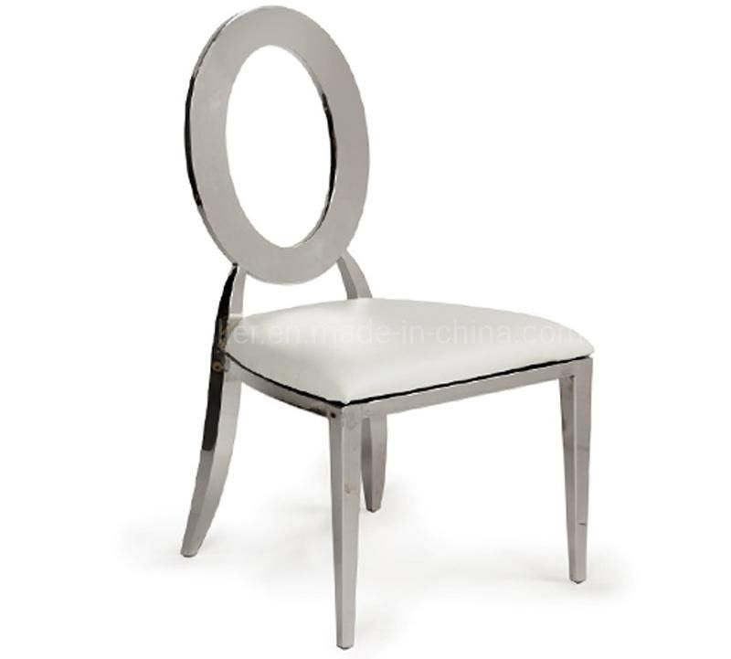 European Style Restaurant PU Leather Dining Chair with Metal Frame