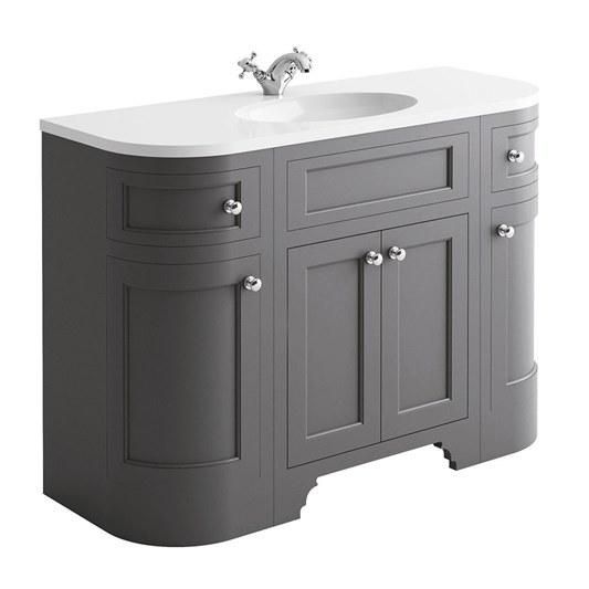 Floor Mounted Bathroom Vanity Cabinets Waterproof Painted Plywood Vanities with Bath Mirrored