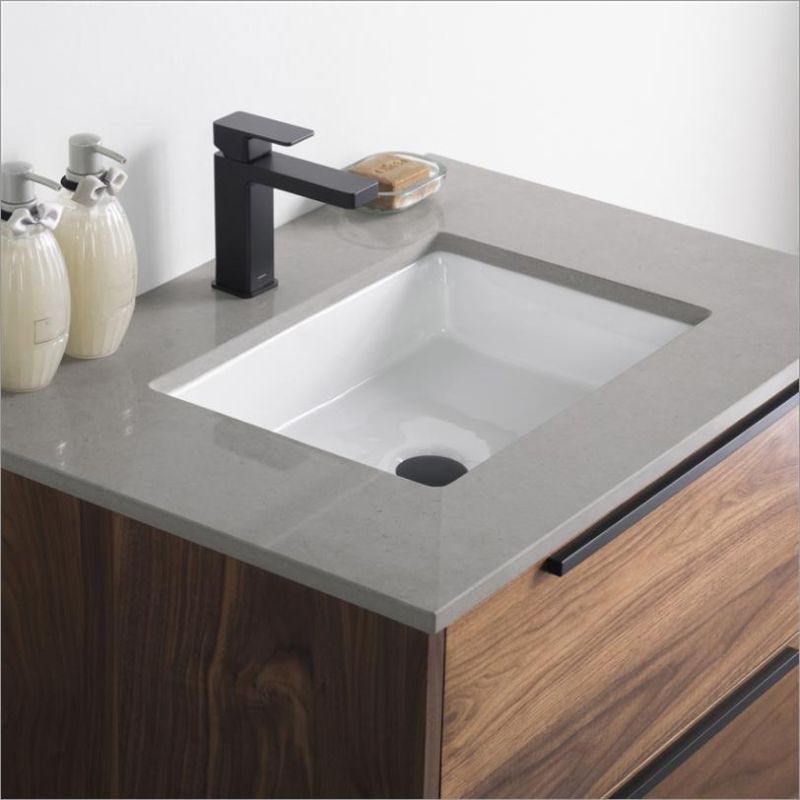 Solid Wood Bathroom Vanity with Ceramics Countertop Modern