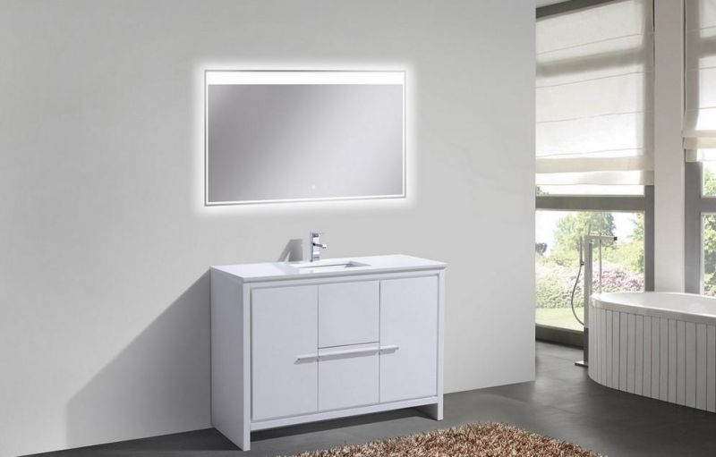 Hot Sale Light Gray Customized Design Single Sink Bathroom Vanity