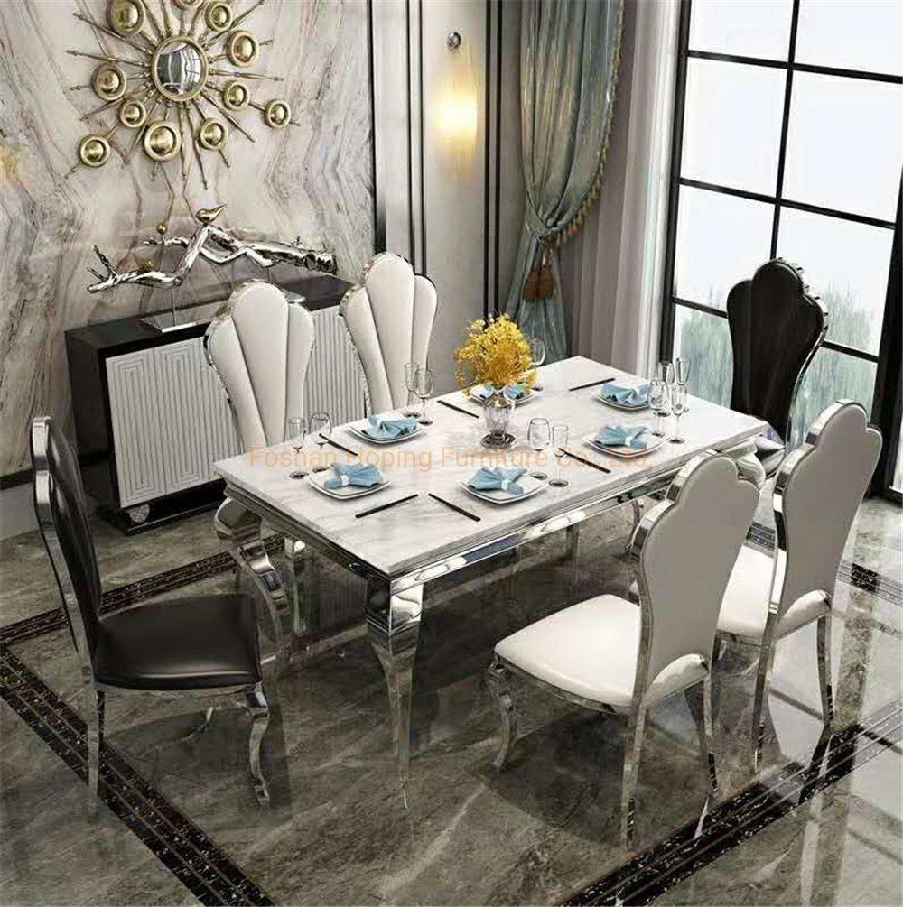 Modern Italy Design Unique Metal Steel Legs Large Rectangle Hotel Room Dining Table