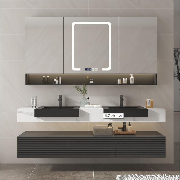 Light Luxury Rock Board Integrated Bathroom Cabinet Combination Modern Simple Toilet Washstand Washbasin Cabinet