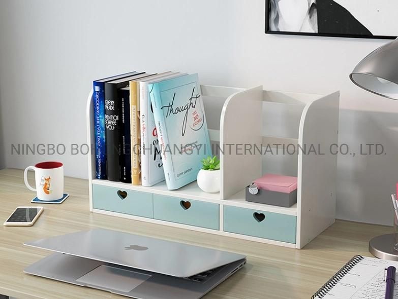 Customized Wooden Desk Organizer Bookcase Bookshelf