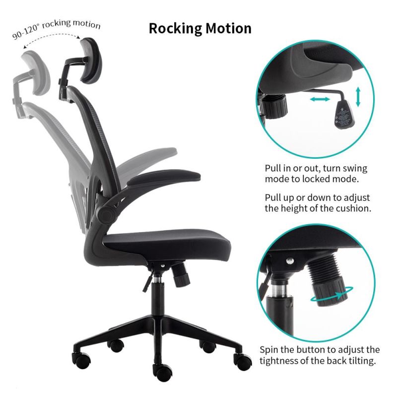 Modern Ergonomic Swivel Lumber Back Support Fabric Office Chair