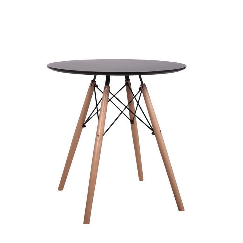 Nordic Modern Small White MDF Wooden Plastic Dining Table with Beech Legs