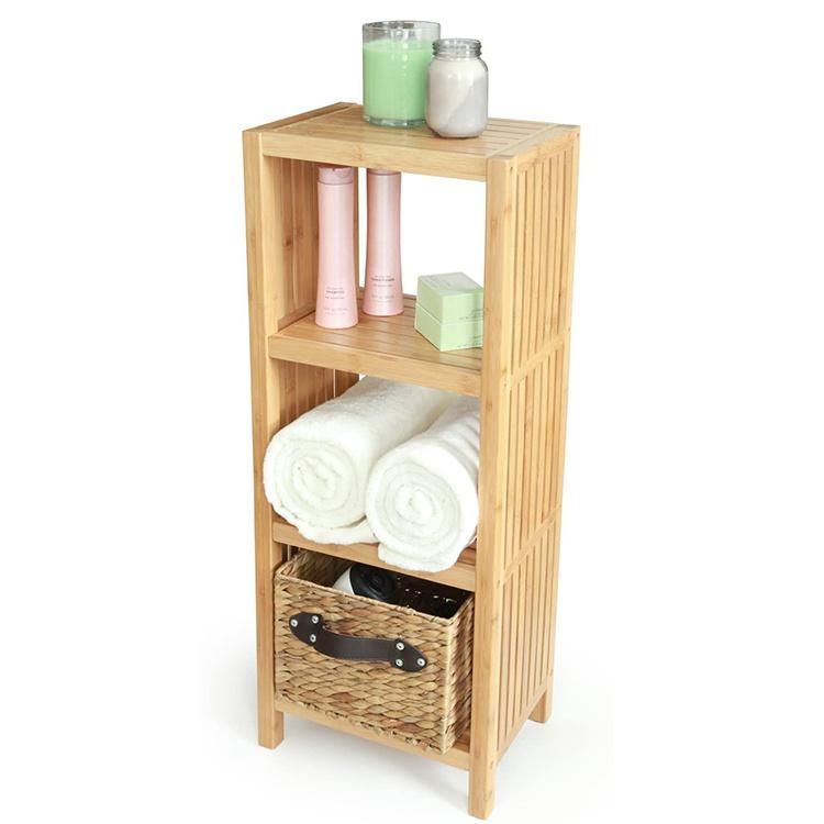 4-Tier Bamboo Rack Freestanding Bathroom Shelf