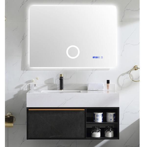 Nordic Bathroom Cabinet Combination Modern Minimalist Fish Maw White Countertop Marble Basin Vanity Cabinet Bathroom Vanity