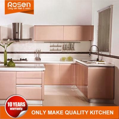 Hot Sale High Quality Pink Color MDF Lacquer Kitchen Cabinets