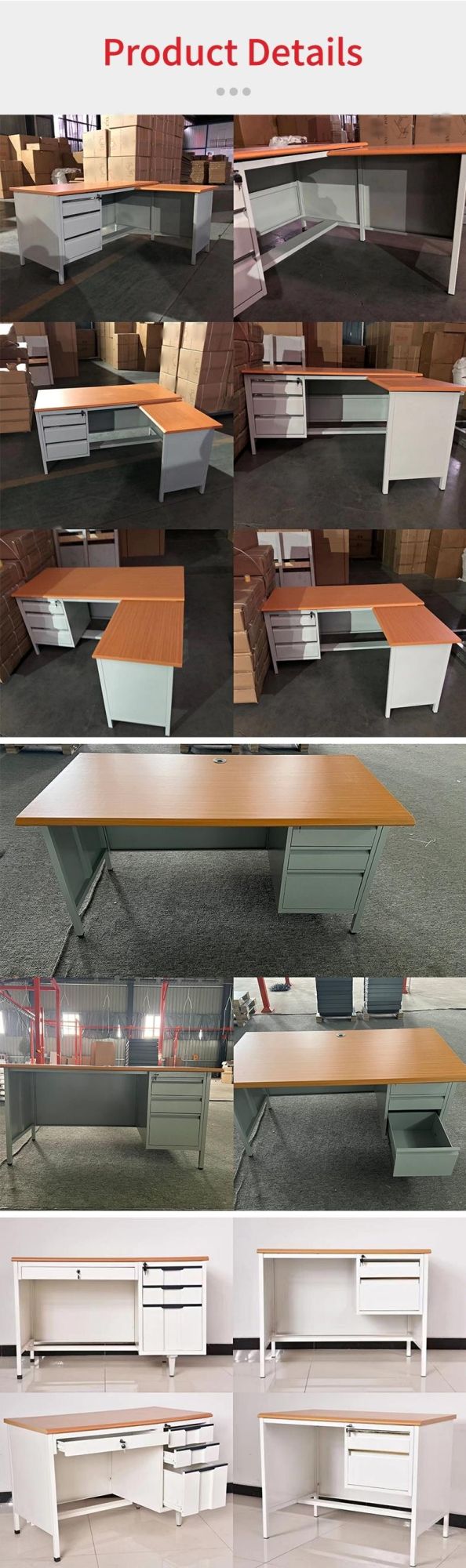 Office Furniture Metal Office Table Steel Desk with Metal Frame