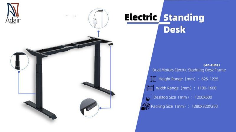 Sit to Stand Electric Height Adjustable Dual Motors Standing Computer Desk