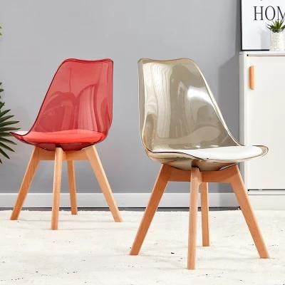 Special Modern Design Event Furniture Colorful Crystal Transparent PP Tulip Dining Chair