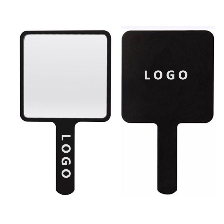 Small Size Plastic Square Hand Mirror Logo Printing Cosmetic Makeup Mini Handheld Mirror